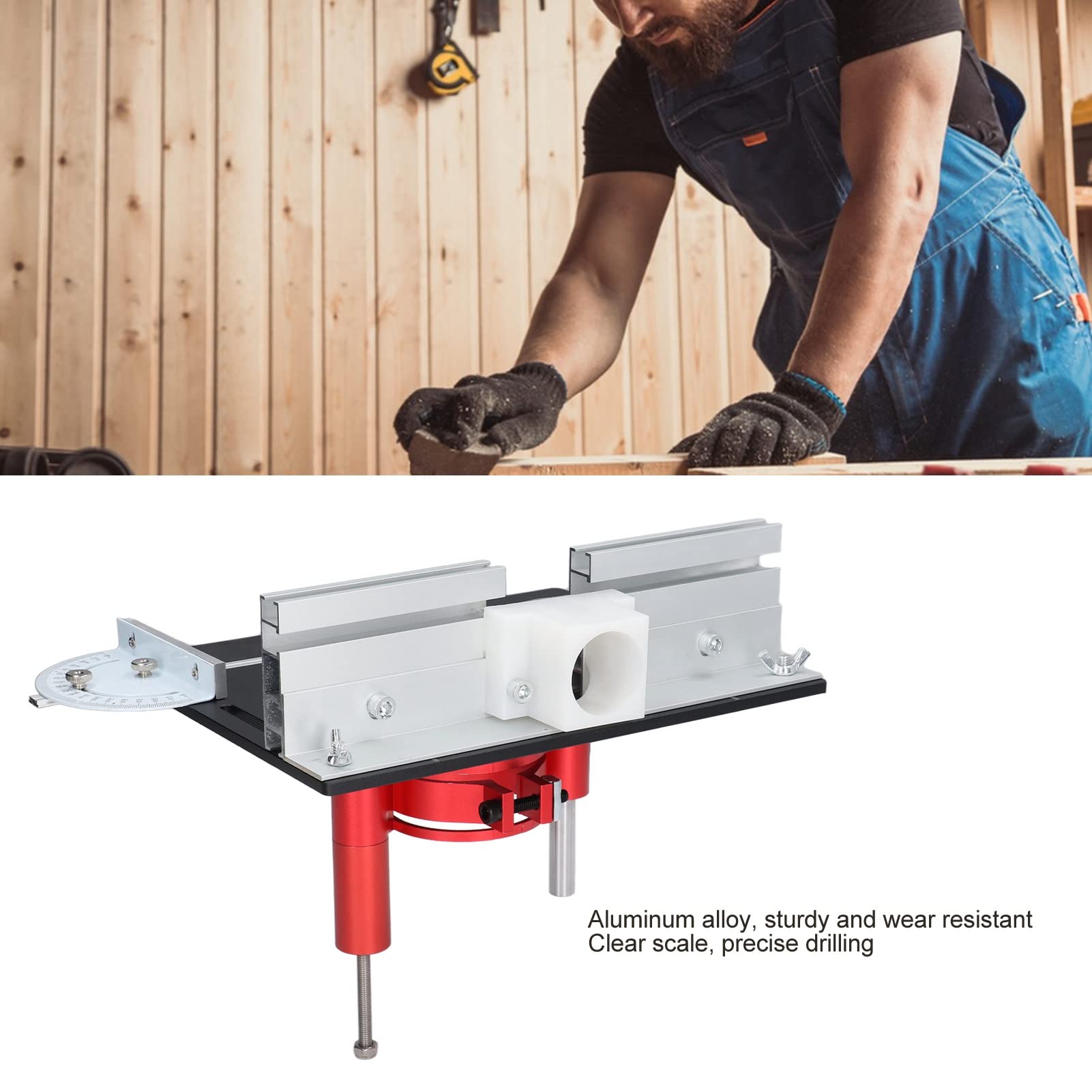 Placa de inserción de Mesa de enrutador de Aluminio, guía y Soporte para máquina de Sierra de Mesa para carpintería (tamaño: 1 Juego C)