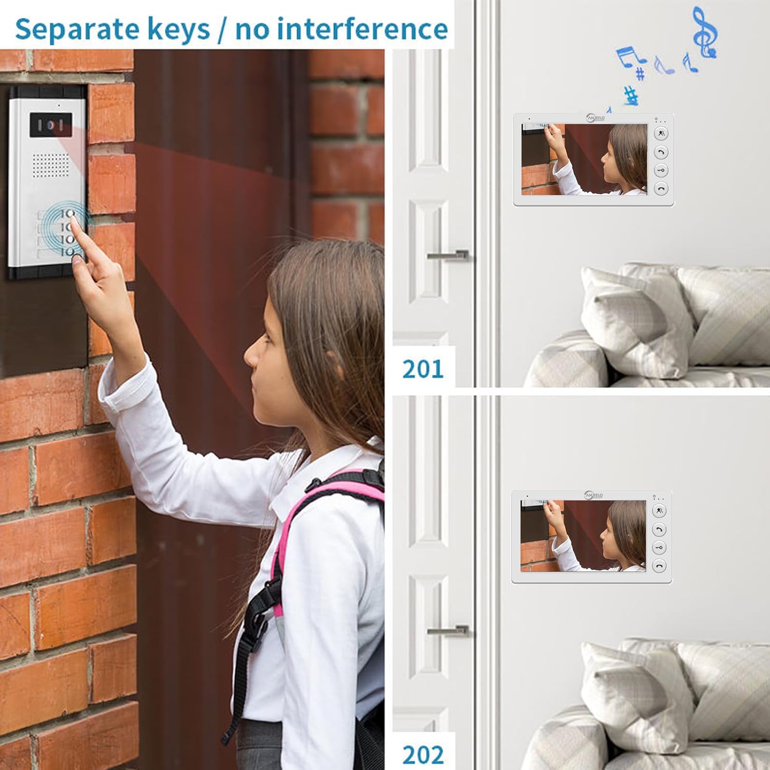 Outdoor doorbell with separate call buttons for multiple units