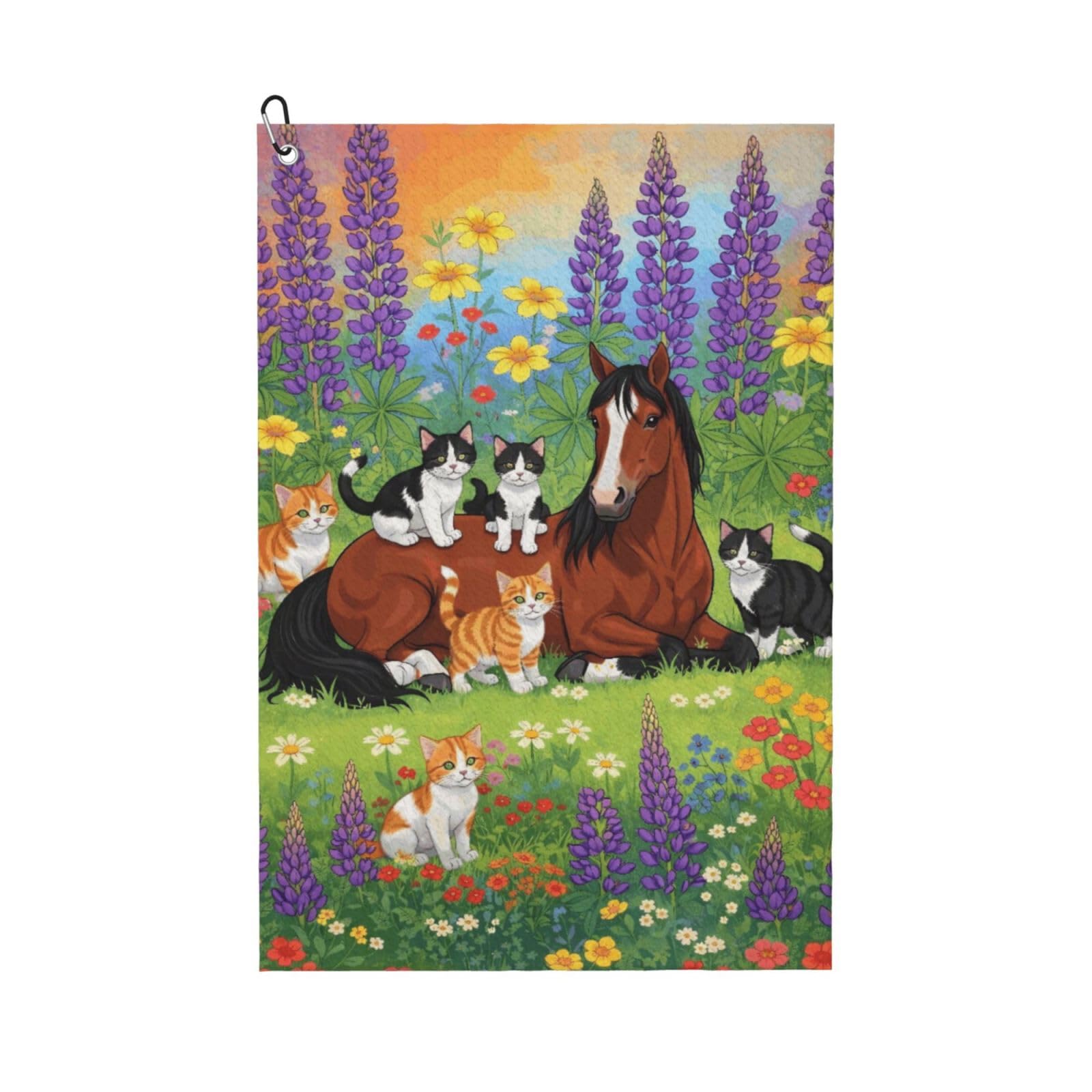BSDFGSDD Flowers Horse Cat Golf Towel 24 x 16 inches