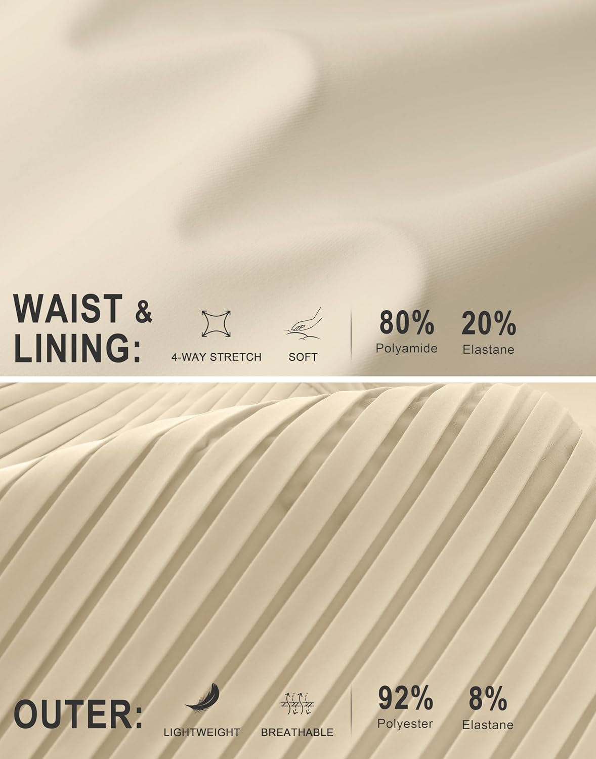 SANTINY 14" Tennis Skirt Skorts for Woman Pleated High Waited Skirts with Built-in Shorts Athletic Golf Skort - Image 6