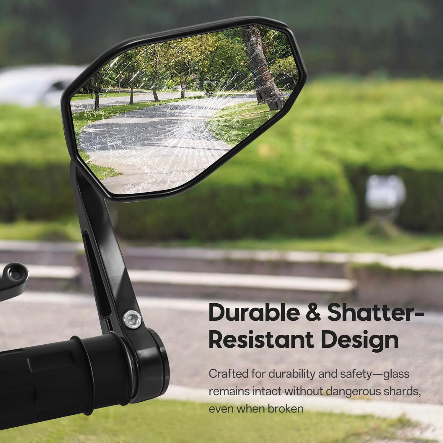 Motorcycle Bar End Rear View Mirrors 7/8" 22mm Handlebar CNC Aluminum Anti-Glare Side Mirrors Universal Fit Compatible with Scooter Cruiser ATV Dirt Bike