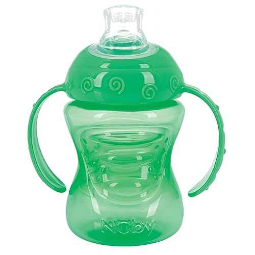 Miniatura 3 de Nuby Paquete de 2 tazas antiderrames Super Spout Grip N' Sip, azul y verde (paquete de 24)