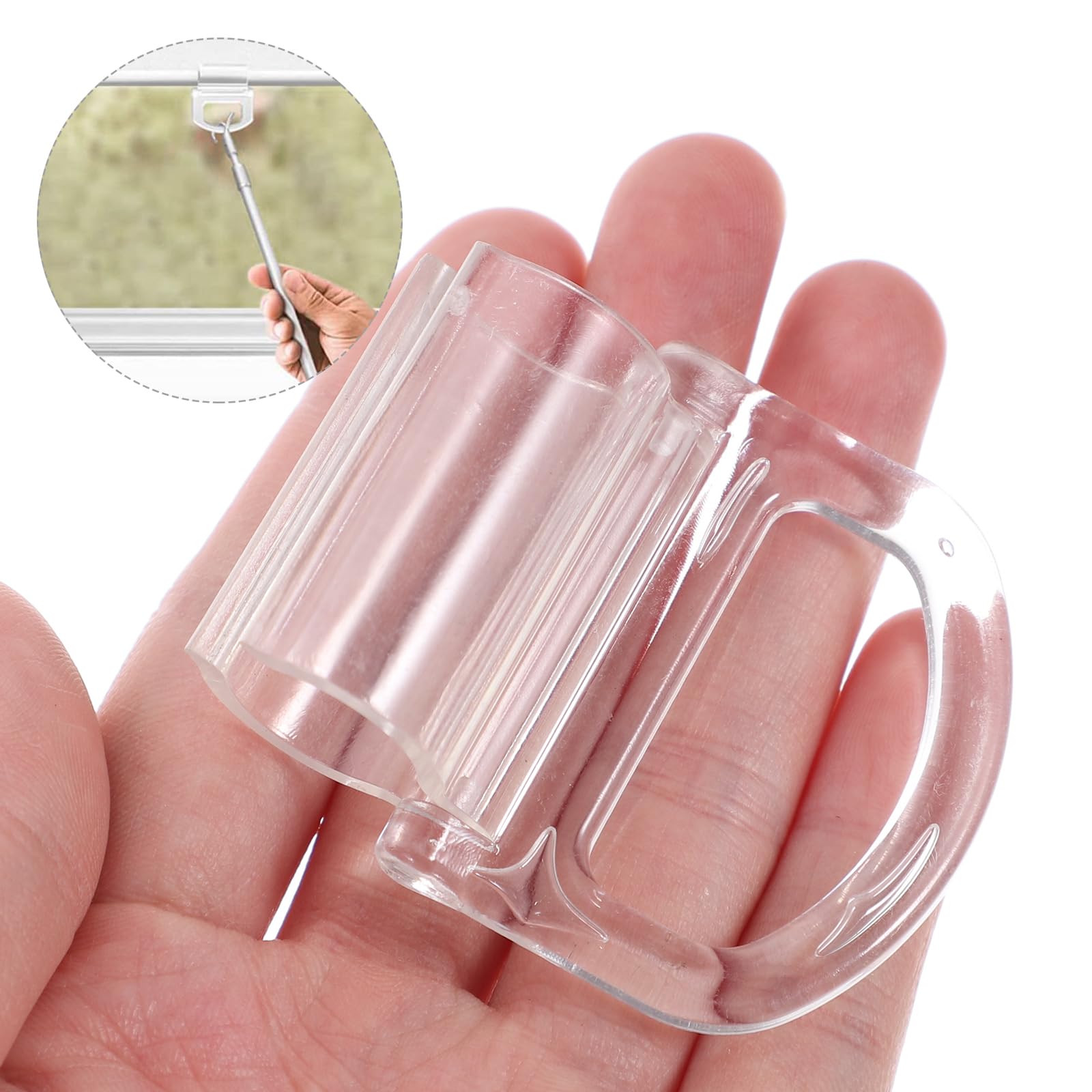 Cabilock Roller Window Shade Pulls 10Pcs Transparent Plastic Blind Pull Handles Easy Installation Replacement Accessories for Rods - Image 3