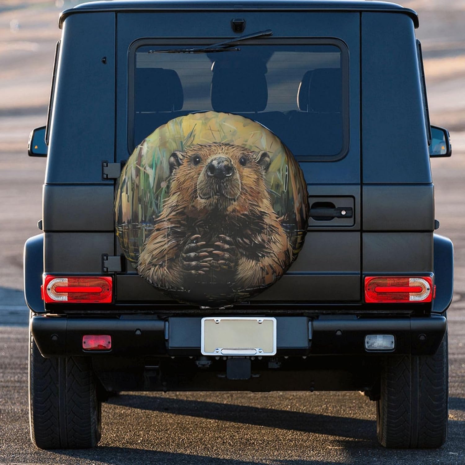 Beaver Print Tire Cover Universal Spare Wheel for Trailer Rv SUV Truck Camper Travel Accessories