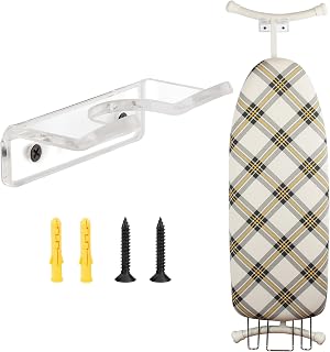 WANLIAN Ironing Board Wall Mount Ironing Board Holder Organizer Wall Rack for Laundry Rooms Storage Rack Hanging Shelf Hanger (Clear)