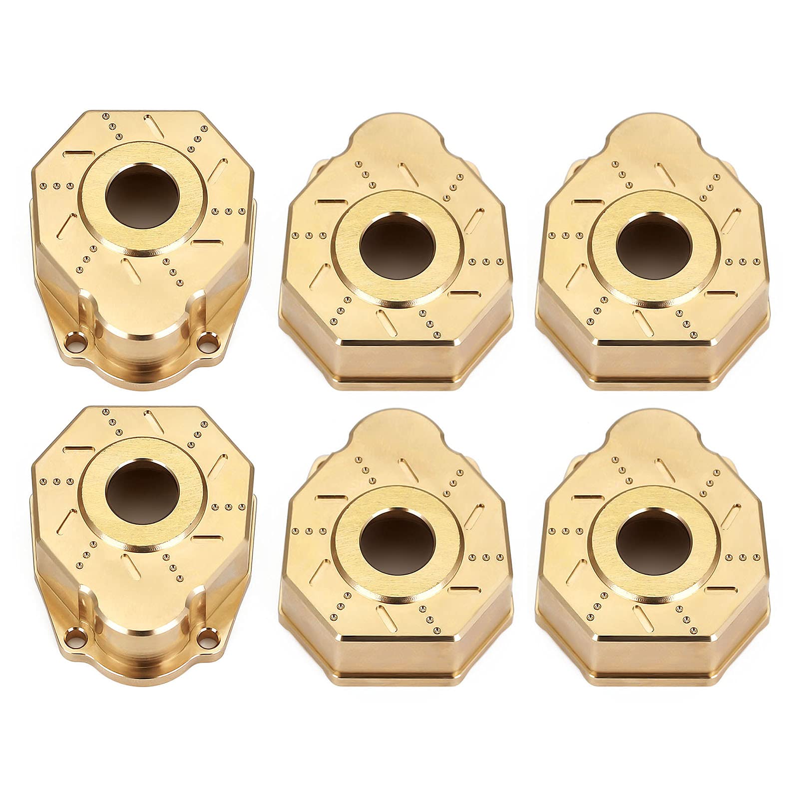 INJORA RC Contrapeso de Latón 6pcs Portal Drive Housing Steering para 1/10 RC Crawler Traxxas TRX-6