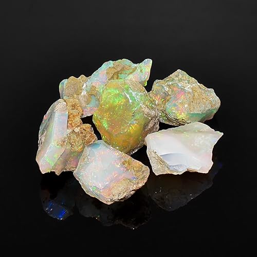 Miniatura 3 de InfinityGemsArt 30 quilates, piedra natural de ópalo etíope crudo, cristales de roca real ópalo para bricolaje, suministros de fabricación de joyas,
