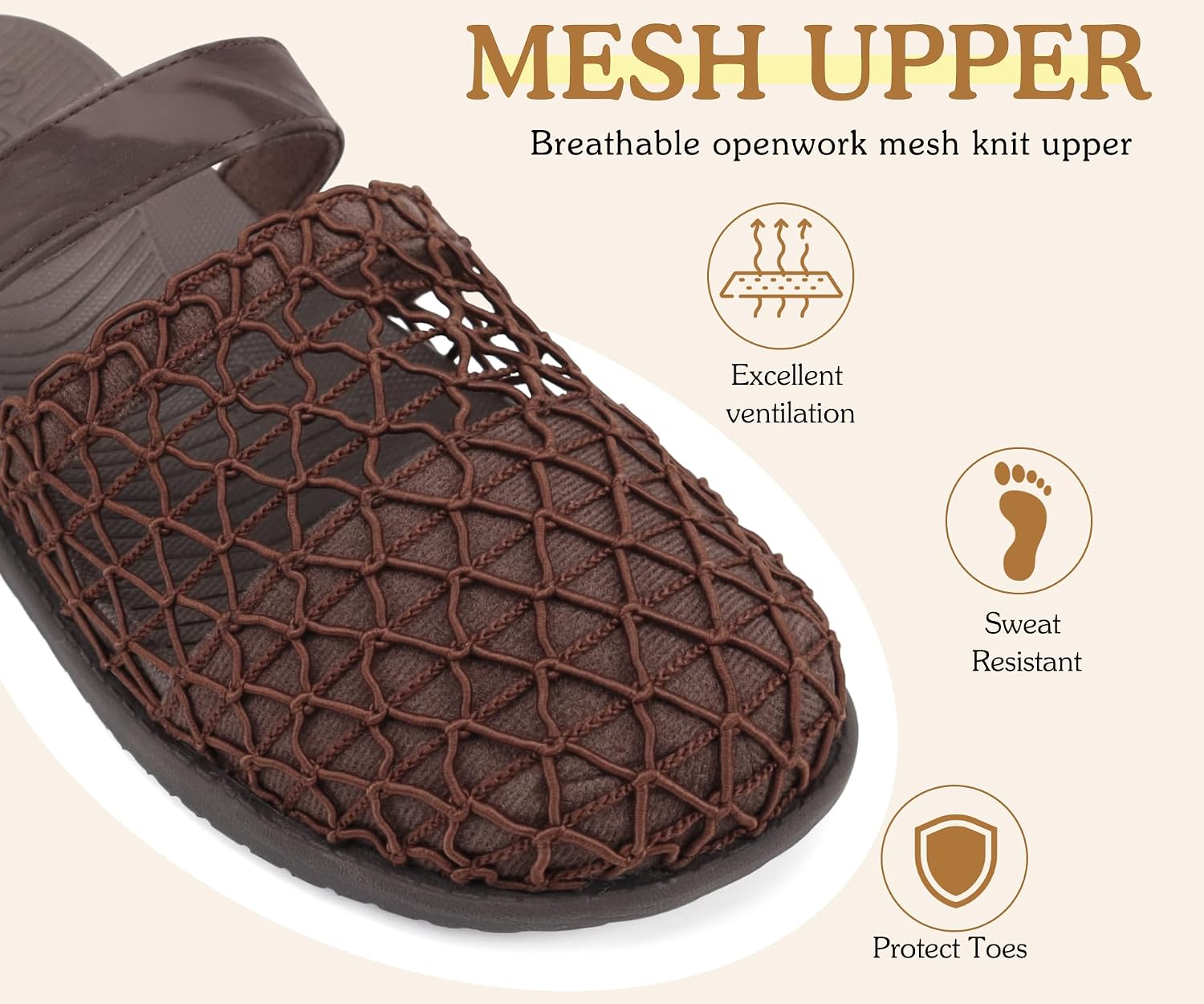 COFACE Women’s Orthotic Sandals Ladies Fashion Breathable Mesh Mules image 3