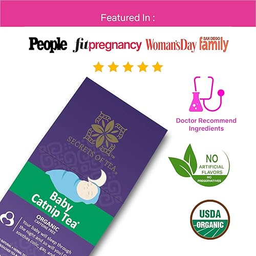 Miniatura 5 de Secrets Of Tea Alivio de cólicos de hierba gatera alivio de cólicos de gas reflujo ácido té natural de hierbas orgánico sin cafeína USDA para bebés