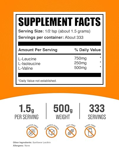 Miniatura 7 de bulksupplements Pure Aminoácidos BCAA 3 1 2Sucursal Cadena en polvo 1