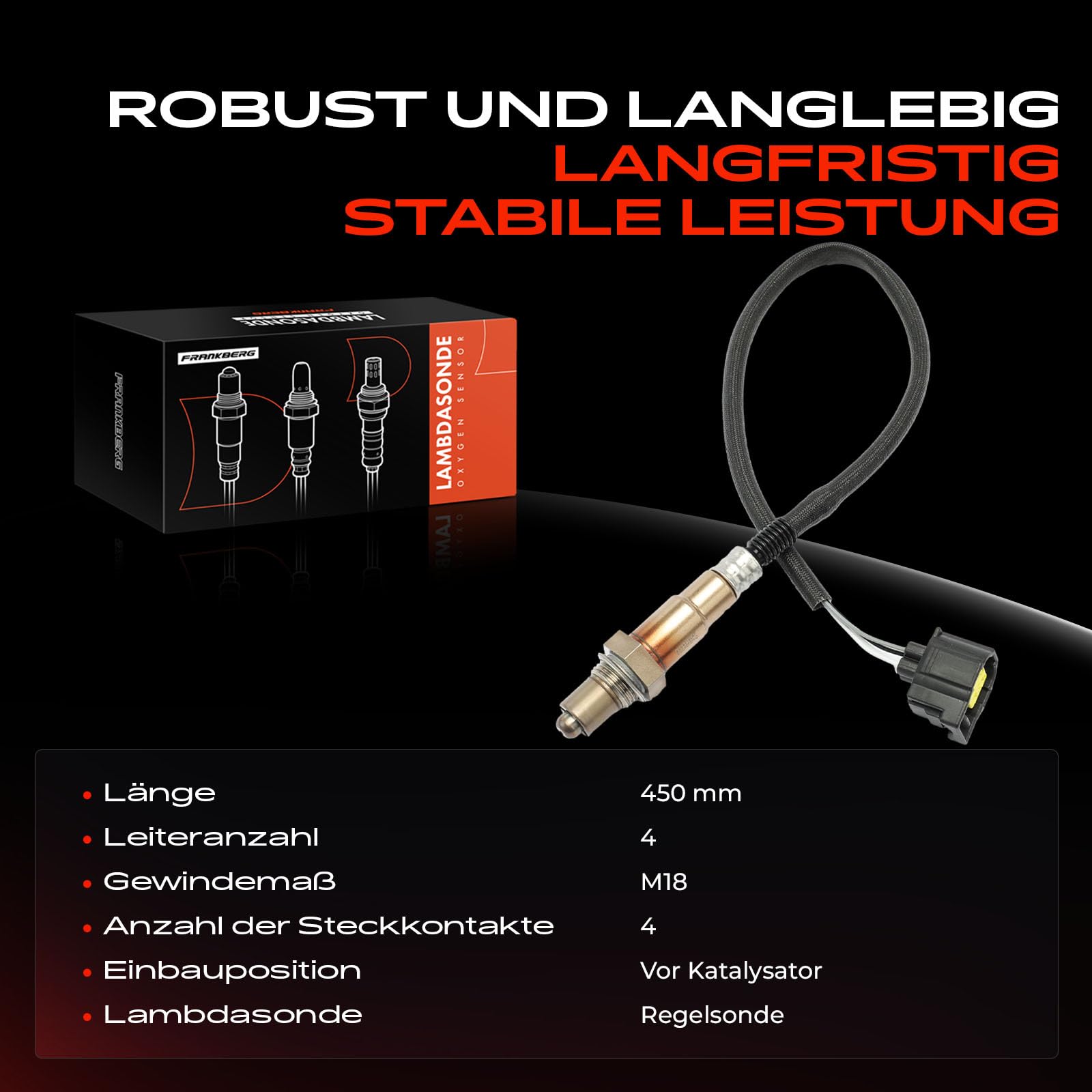 Sonde Lambda Avant Catalyseur Frankberg Sonde Lambda Sonde De Régulation Compatible Avec C Détrompeur Sonde Lambda