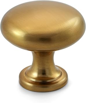 HESTIA HARDWARE 5 Pack | Gold Cabinet Knobs | 1.15 Inch 29mm Brass Gold Kitchen Cabinets Knobs and for Bathroom Drawer I Champagne Accent PullsZ5.5.L