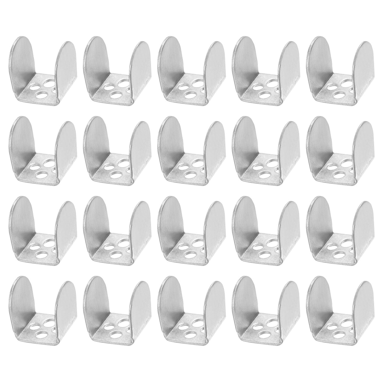 Supports en U pour panneaux de fixation en métal argenté de 23x23x26 mm pour cloison de séparation