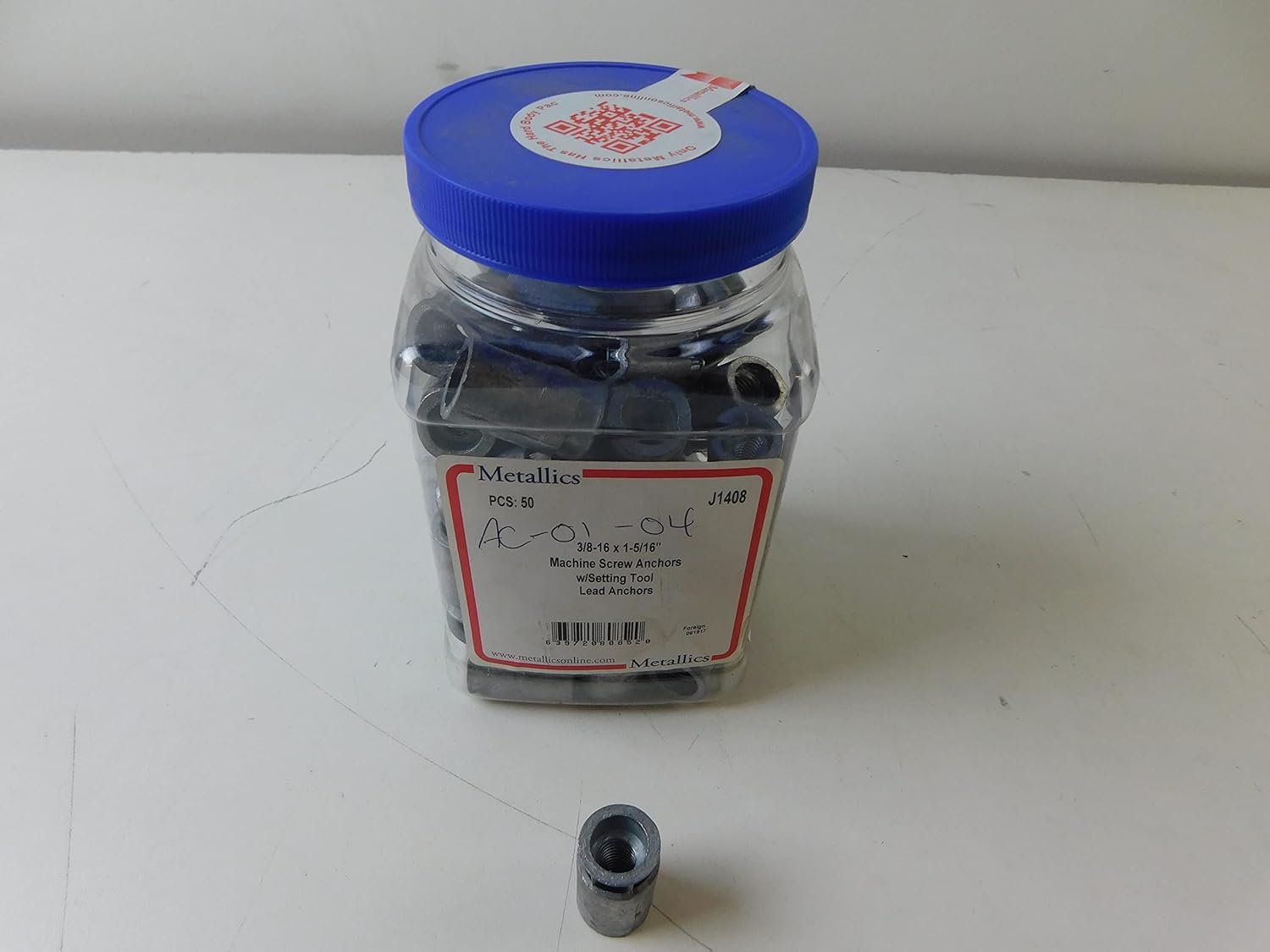 Metallics J1408 Plain Lead Alloy Machine Screw Anchor 3/4 Inch x 3/8 Inch50