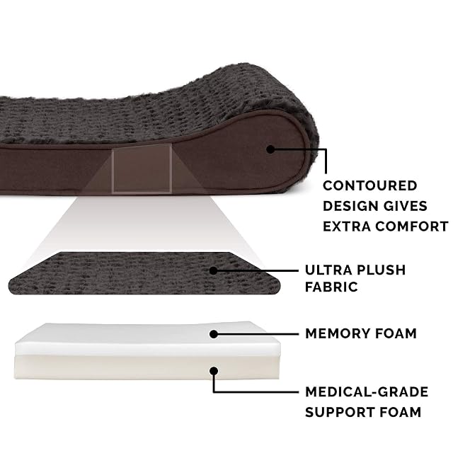 Foto 3 de 8 de Furhaven Cama de espuma viscoelástica para perros grandes con funda extraíble lavable