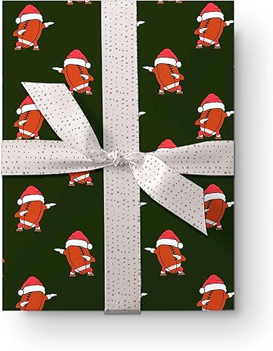 Miniatura 6 de Divertido papel de regalo de fútbol grueso papel de regalo de Navidad decoración de fiesta de Navidad rollo de 6 pies x 30 pulgadas
