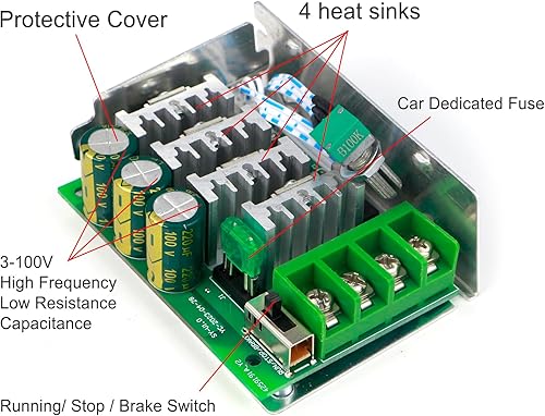 Miniatura 3 de RioRand Interruptor controlador de velocidad de motor CC PWM de 7-70 V 30A