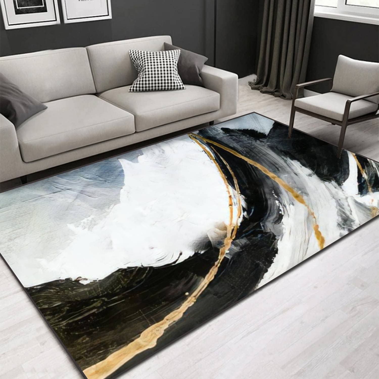 Area Rug Abstract Oil Texture Paint on Canvas Contemporary Art ...