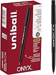 Uni-ball ONYX Rollerball, Rouleaux à bâtons Ball Stylo fin-0,7mm, 12 Boîte, encre noire (60143)