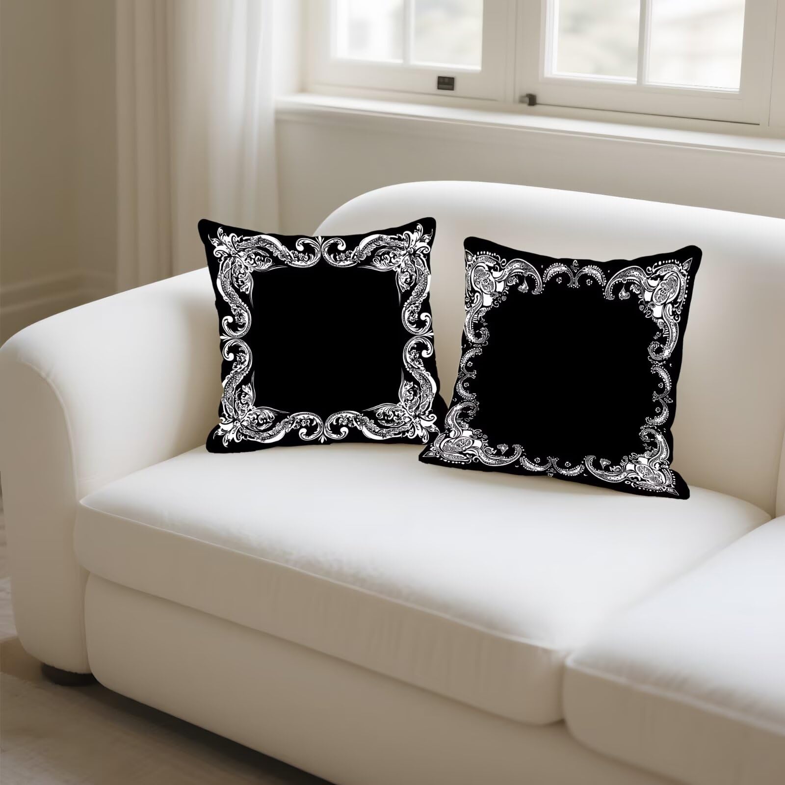 Cojines Sofa Fundas Cojines 70x70cm SúPer Suave Cojin En blanco y negro Sencillez Juego de 4, Fundas Almohada Impermeable Exterior, Interior Y Exterior Cojin Decor, Para JardíN Sillaterraza P-209