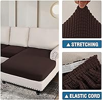 Vista 44 de H.VERSAILTEX 2025 New Sectional Couch Covers 8 Pieces Stretch Sofa Covers for Sectional Sofa Set Separate L Shaped Couch Cover for Both Left/Right