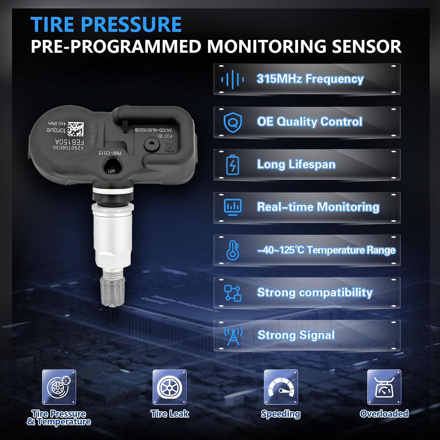 TPMS Sensor 315MHz Compatible for Toyota Lexus Tire Pressure Monitoring System Sensor Replaces# OE 4260706030,PMV-C015,4pcs
