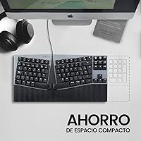 Vista 8 de Perixx PERIBOARD-335RD ES Teclado compacto mecánico ergonómico con Cable - Interruptores lineales rojos de perfil Bajo - Teclas programables