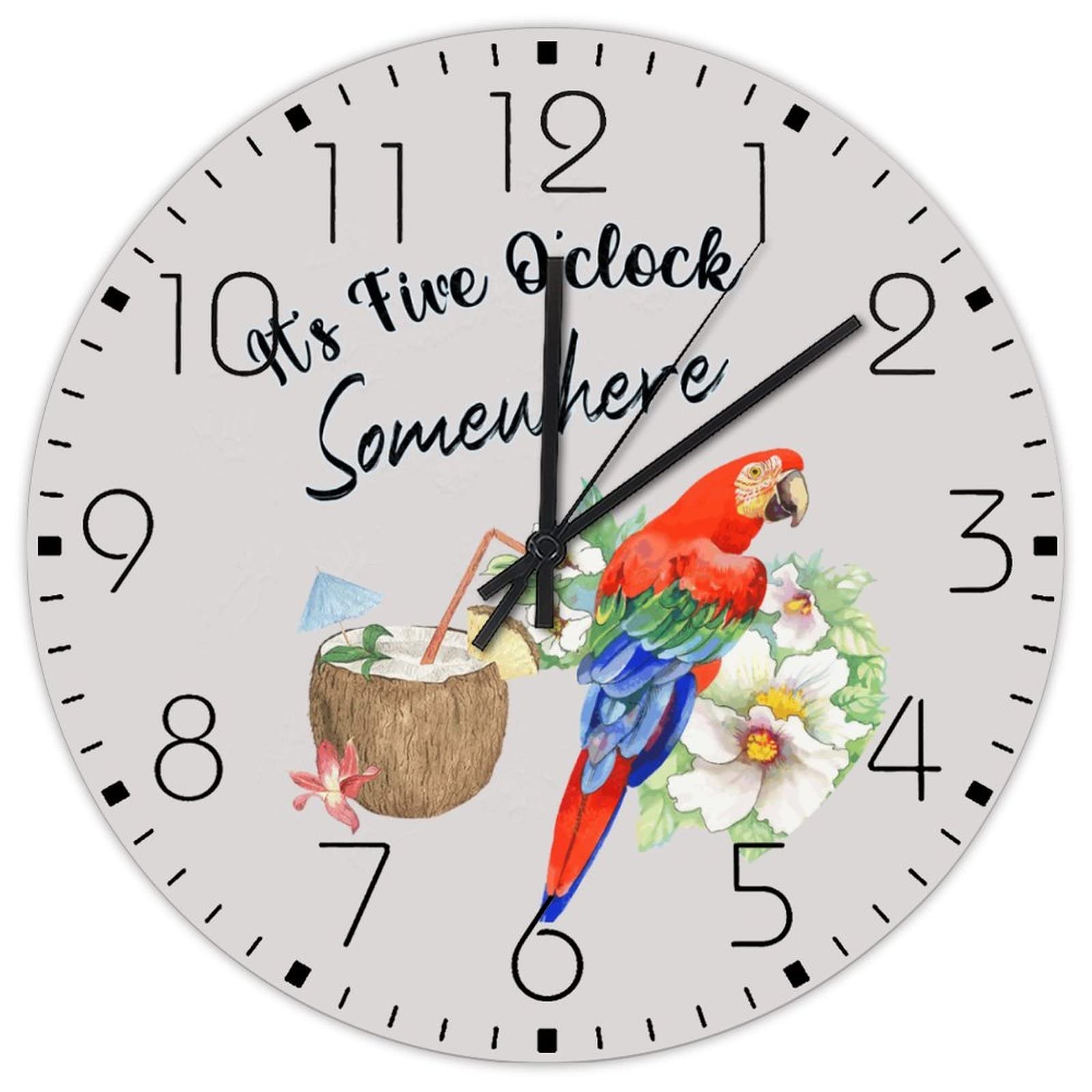 Horloge murale minimaliste en bois avec mécanisme analogique rond