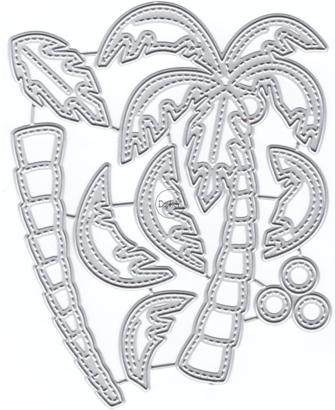 DzIxY Coconut Tree Metal Cutting Dies for Card Making Kit Embossing Paper Die Cuts Scrapbook Machine Stencils Storage Pockets Supplies