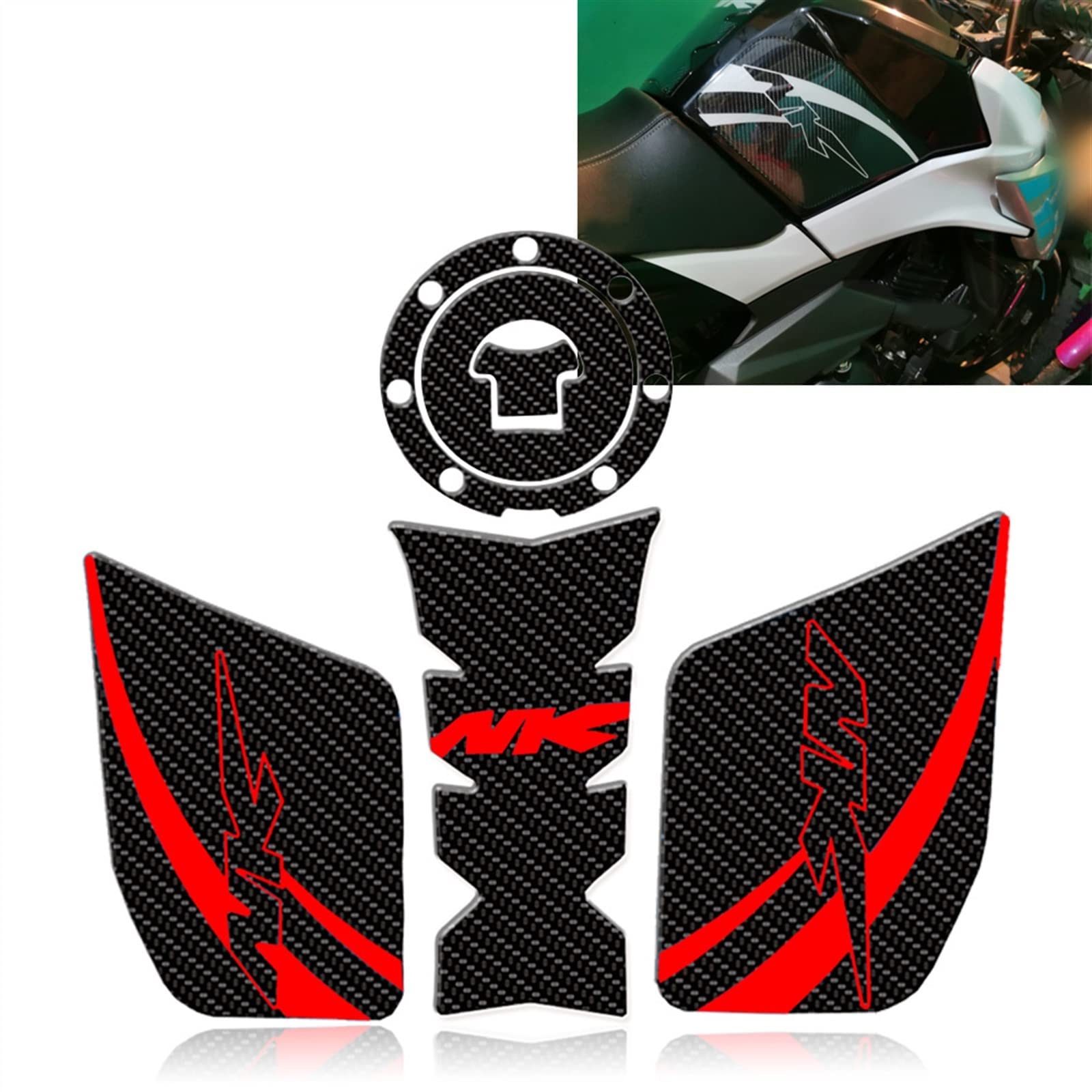 Protection Latérale Réservoir Moto - Autocollant Antidérapant Genou - Compatible CFMOTO 400NK, 650NK, CF650TR (2018-2024) - Noir Et Bleu, Imperméable