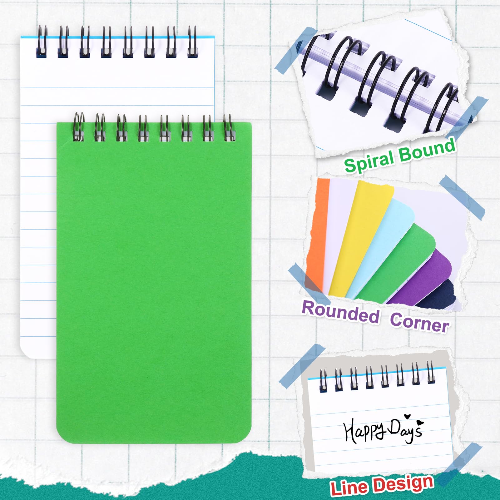 Candcamp 10 Pack Pocket Notebook, Mini Notebook - Image 3