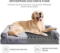 Vista 2 de Camas para perros medianos, cama lavable para perros con funda extraíble, cama ortopédica para perros con forro impermeable, sofá de espuma
