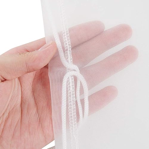 Miniatura 3 de ALEGI Bolsa de filtro para acuario extra fina, reutilizable de 180 micras con cordón de malla para carbón activado (12 x 8 pulgadas (paquete de 6)