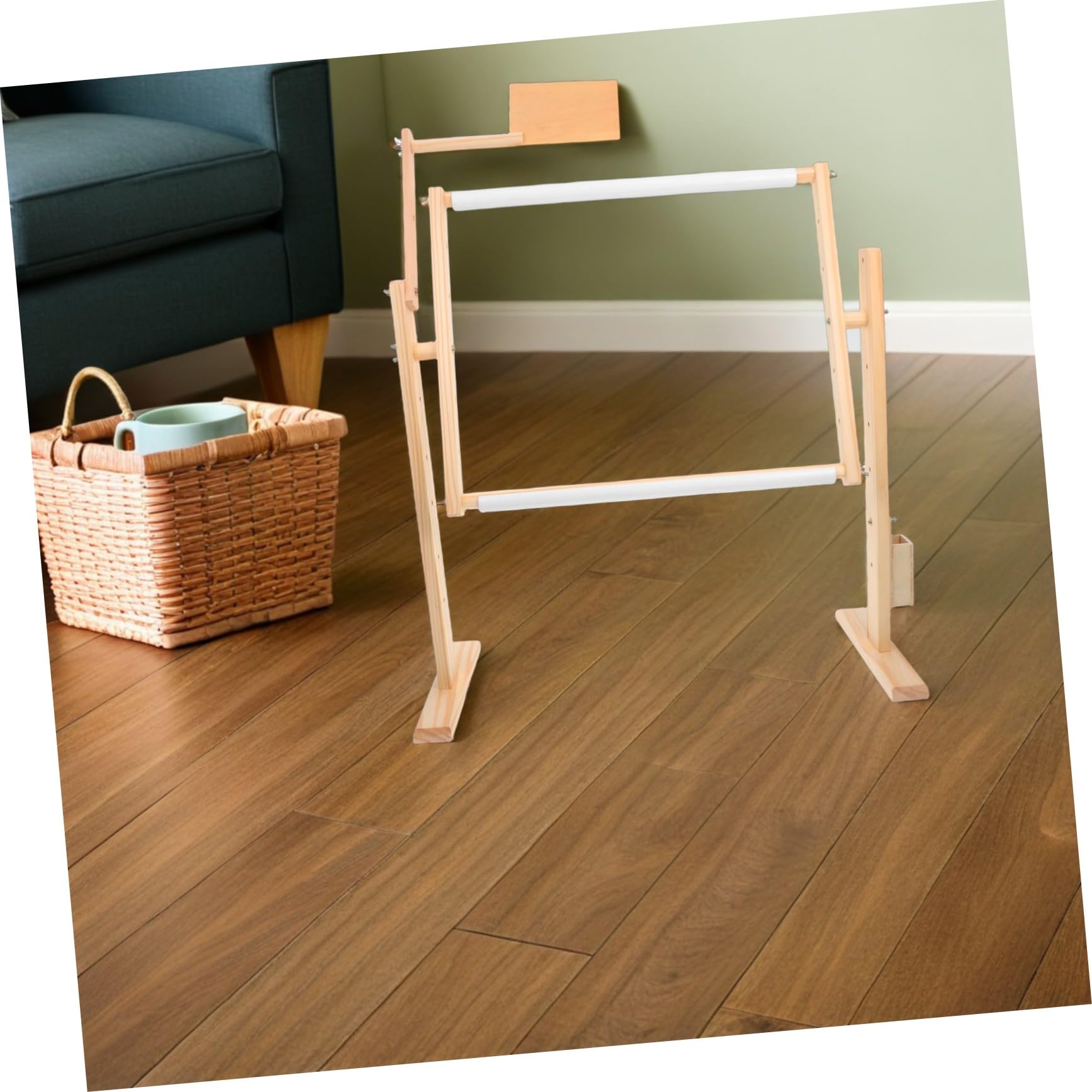 UKCOCO Bastidor de Bordado Giratorio Ajustable Bastidor de Punto de Cruz de Madera Soporte para Manualidades de Costura para Proyectos de Bordado Casa
