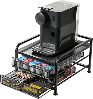 SenereHome - Cajón de cápsulas de café para cápsulas K-Cup, cajón de soporte para cápsulas Vertuo, organizador de encimera para Nespresso, color negro
