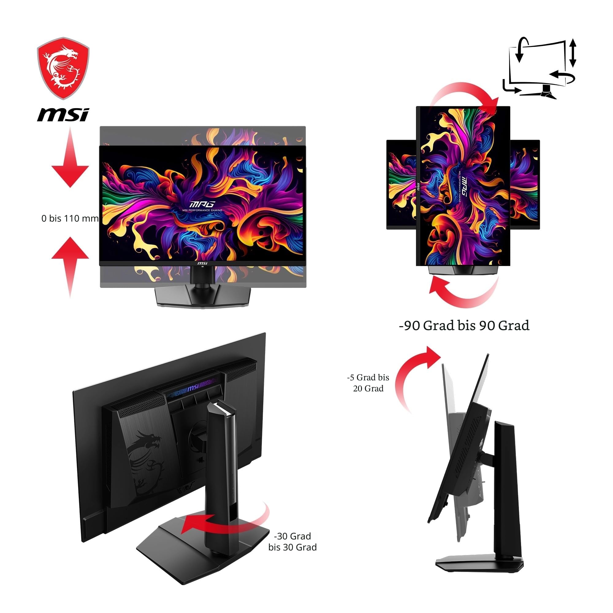 Msi Mpg 271qrx Qd-oled 27´´ Wqhd Oled 360hz Monitor One Size