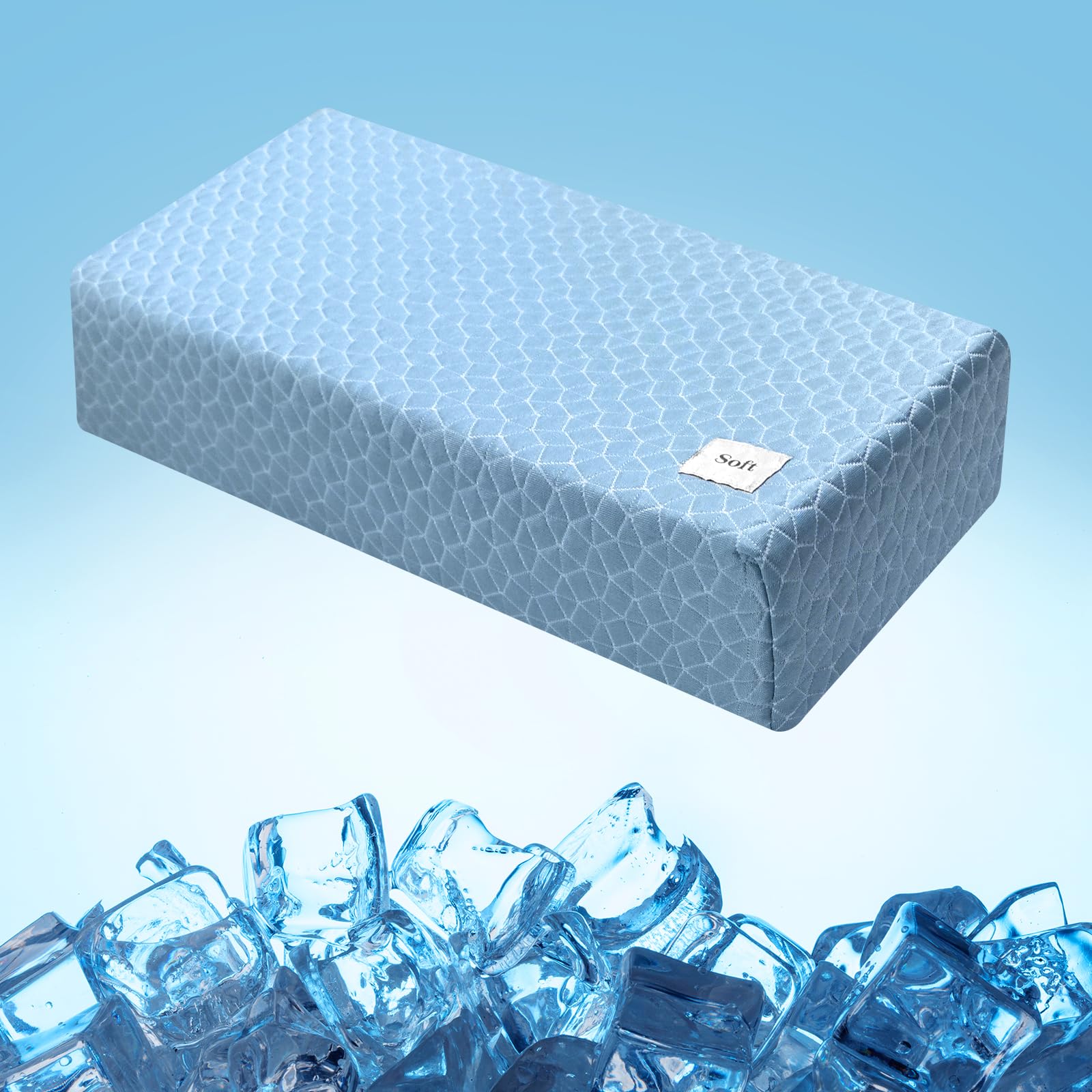 HARBOREST Cooling Cube Pillow - Side Sleeper Pillow for Neck and Shoulder Pain, Memory Foam Pillow Cube Pro with Adjustable Firmness,24"x12"x5", Blue