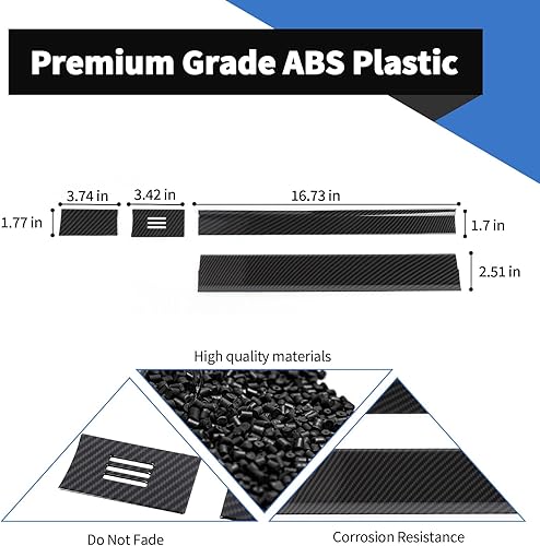 Miniatura 7 de Voodonala Cubierta de panel de tablero de consola central para Ford F150 2015-2020 compatible con Ford F150 2015-2020 (ABS, fibra de carbono, negro,
