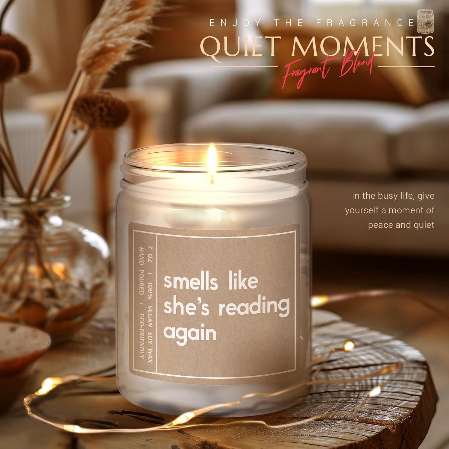 Gifts for Book Lovers Readers, Best Friend Birthday Gift, Lavender Candle