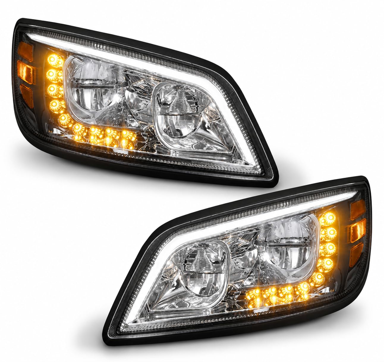 パーツ Hino truck front light QSC Truck Parts Full LED Chrome Performance Headlight Assembly
