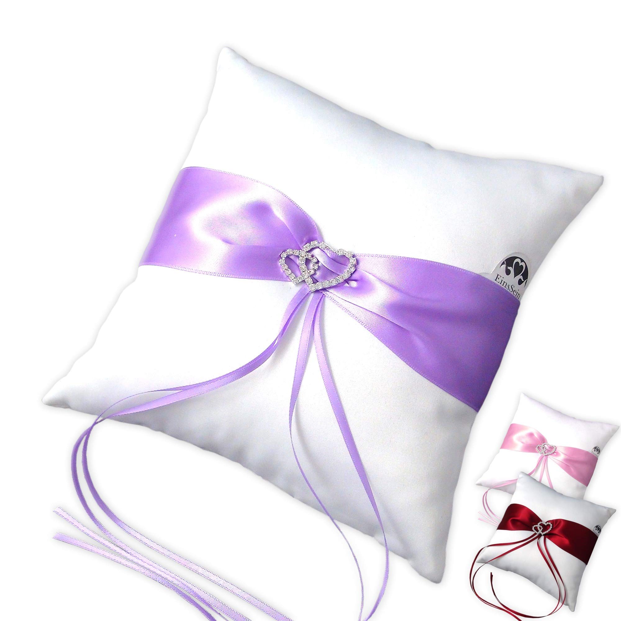 1x Ring pillow Parentesi 20x20 big lilac-white wedding cushion cushions  bearer rings bearers pillows for page boy box weddings boxes ceremony party 