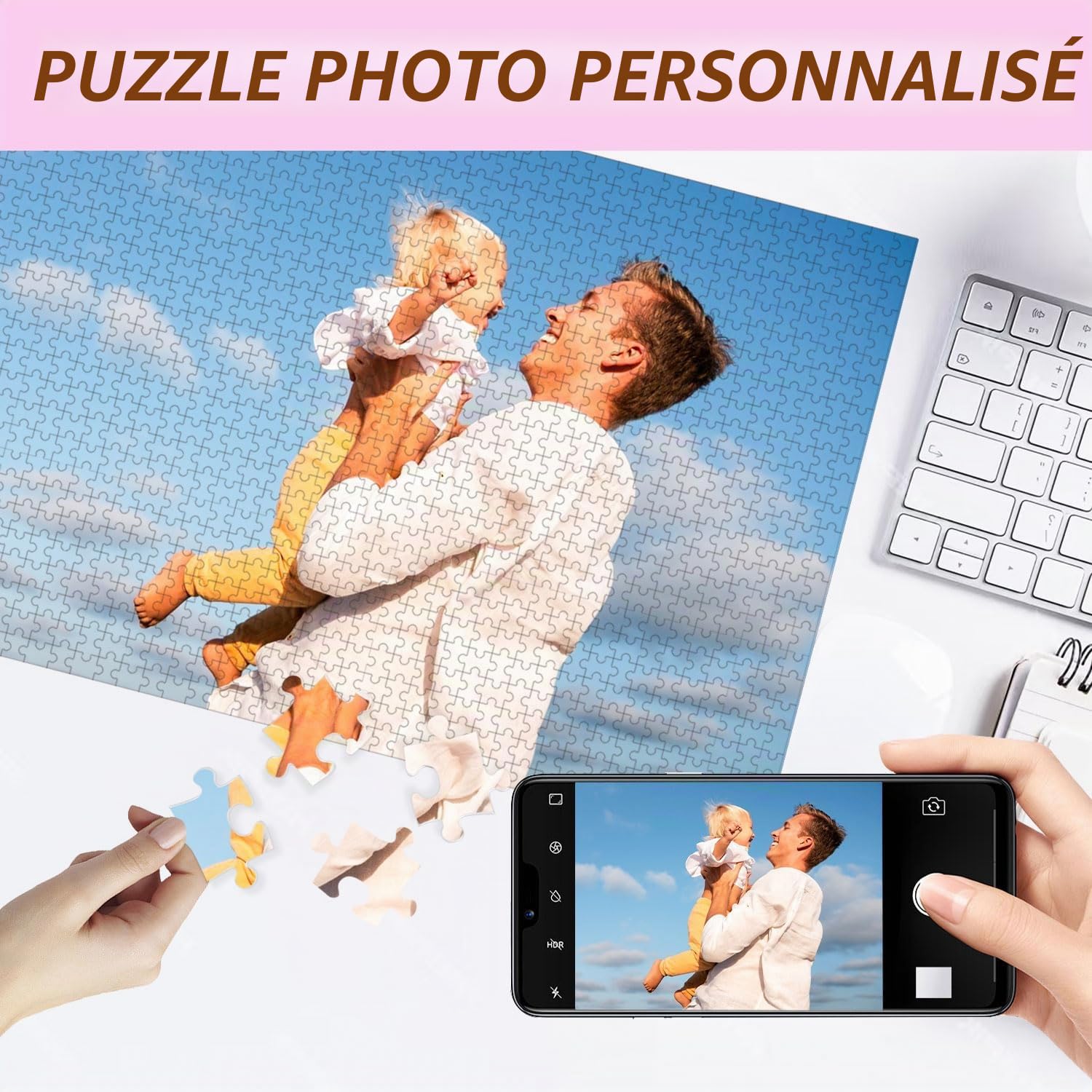 Puzzle Personnalisé Photo 35/70/120/200/300/500/1000/1500/2000/3000 Pièces,Personnalisez Votre Puzzle,Puzzle en Bois personnalisé