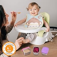 Vista 8 de Recipientes Pequeños (1 Taza) de Acero Inoxidable para Bocadillos para Niños Recipientes de Comida Fáciles de Abrir a Prueba de Fugas con Tapas