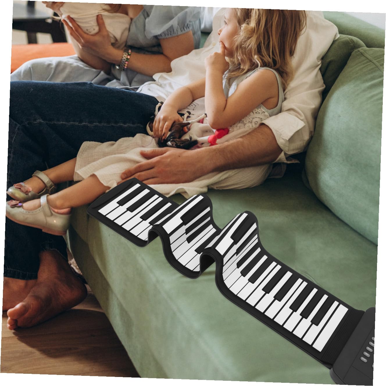 Pianoforte Pieghevole Elettronico in Silicone a 61 Tasti Portatile in Regalo Nero 128 Ritmi e Funzione di Programmazione per Ragazzo Ragazza