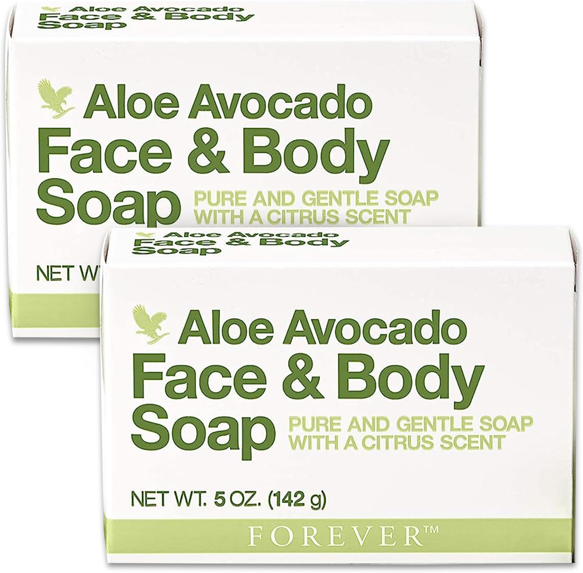 Forever Living - Aloe Avocado Face & Body Soap - Gentle Cleansing with Fresh Citrus Scent - Moisturizing - Pack of 2