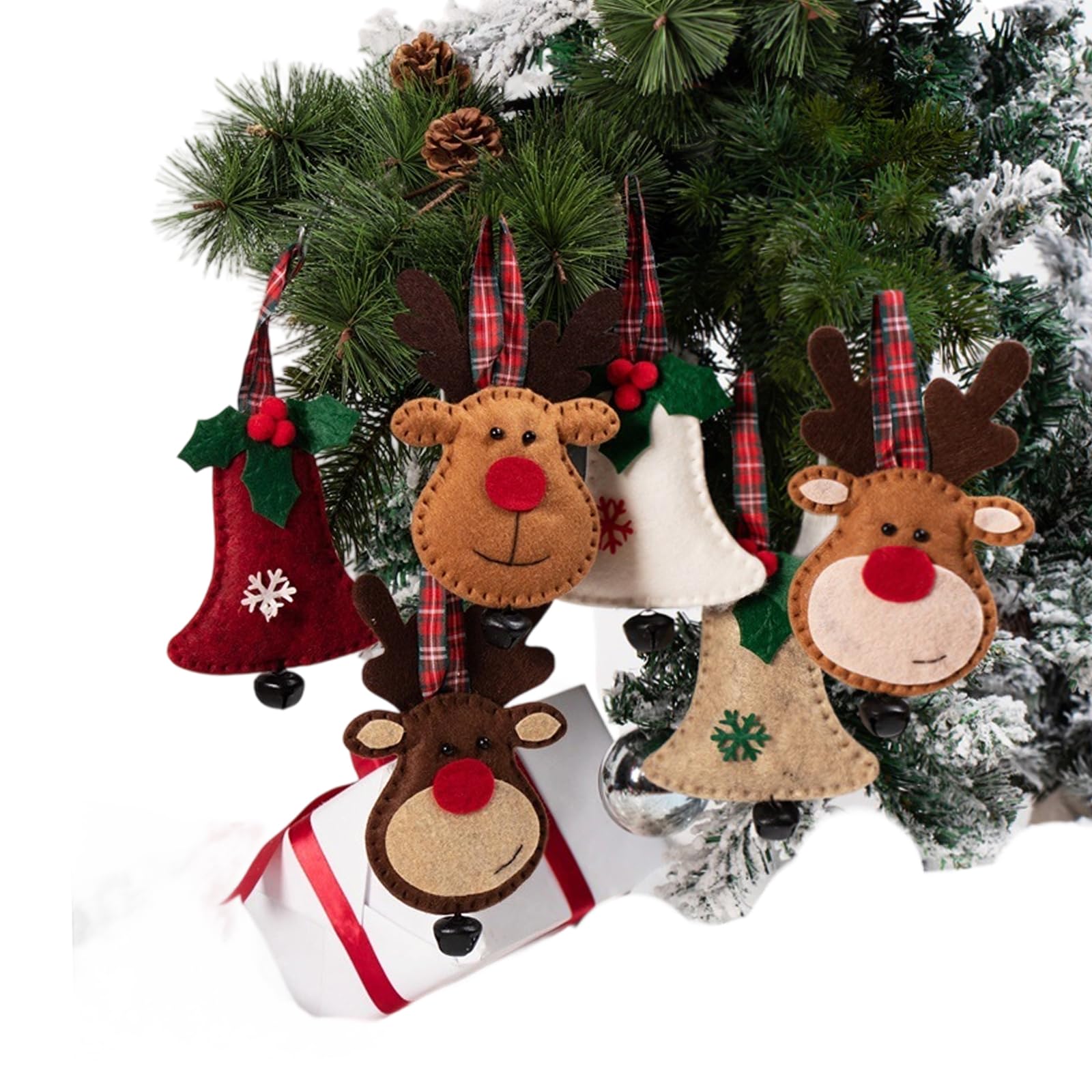 Ornamento per albero di Natale in tessuto del fumetto Babbo Natale renna pupazzo di neve decorazione da appendere per caminetti ghirlanda decorazione per feste decorazioni natalizie per
