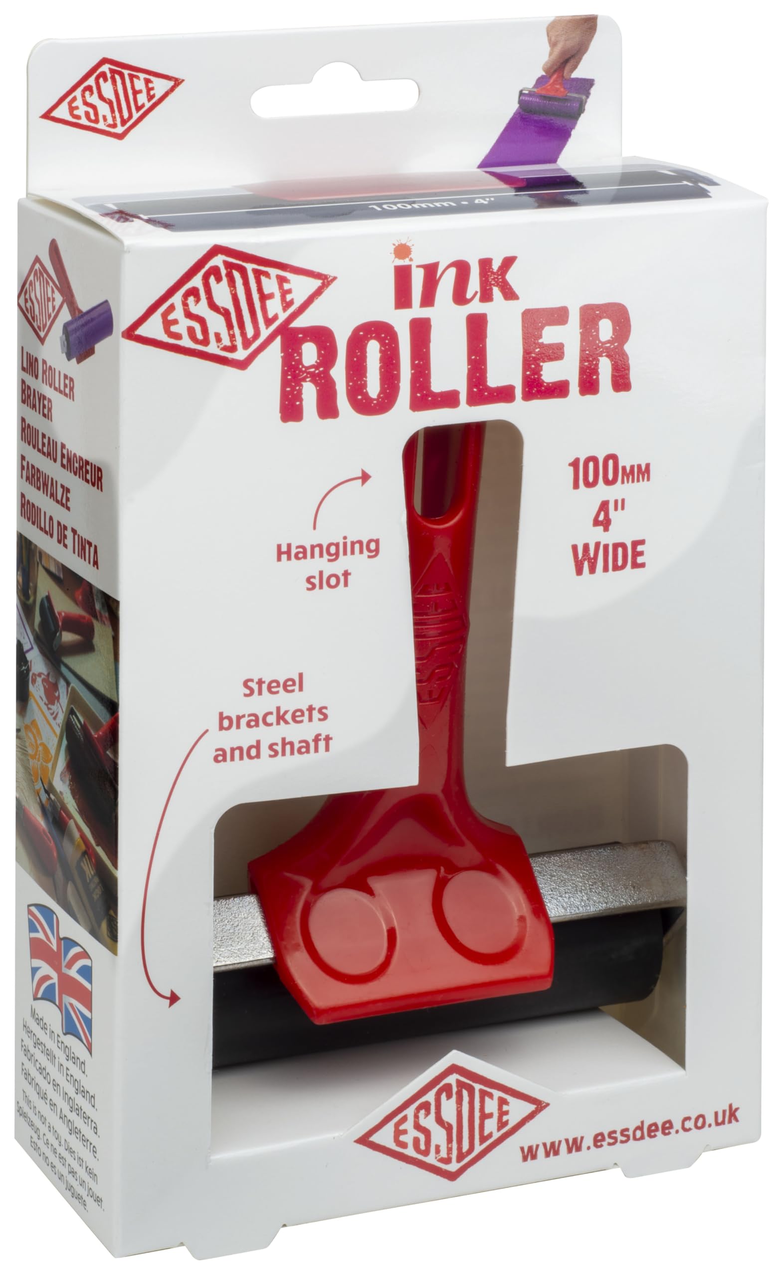 "ESSDEE SG Education LINO R4 Lino Roller, Red Handle, 4"" Length"