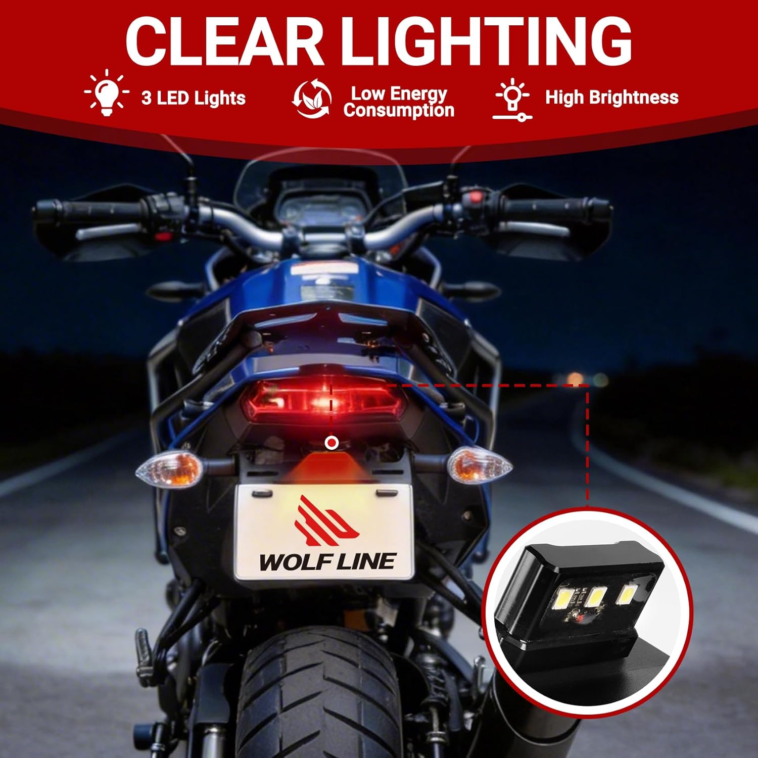 Motorcycle License Plate Bracket for TENERE 700 XTZ700 2019 2020 2021 2022 2023 2024 2025, Fender Eliminator With LED Light, Motorcycle Tail Tidy License Plate Holder Mount