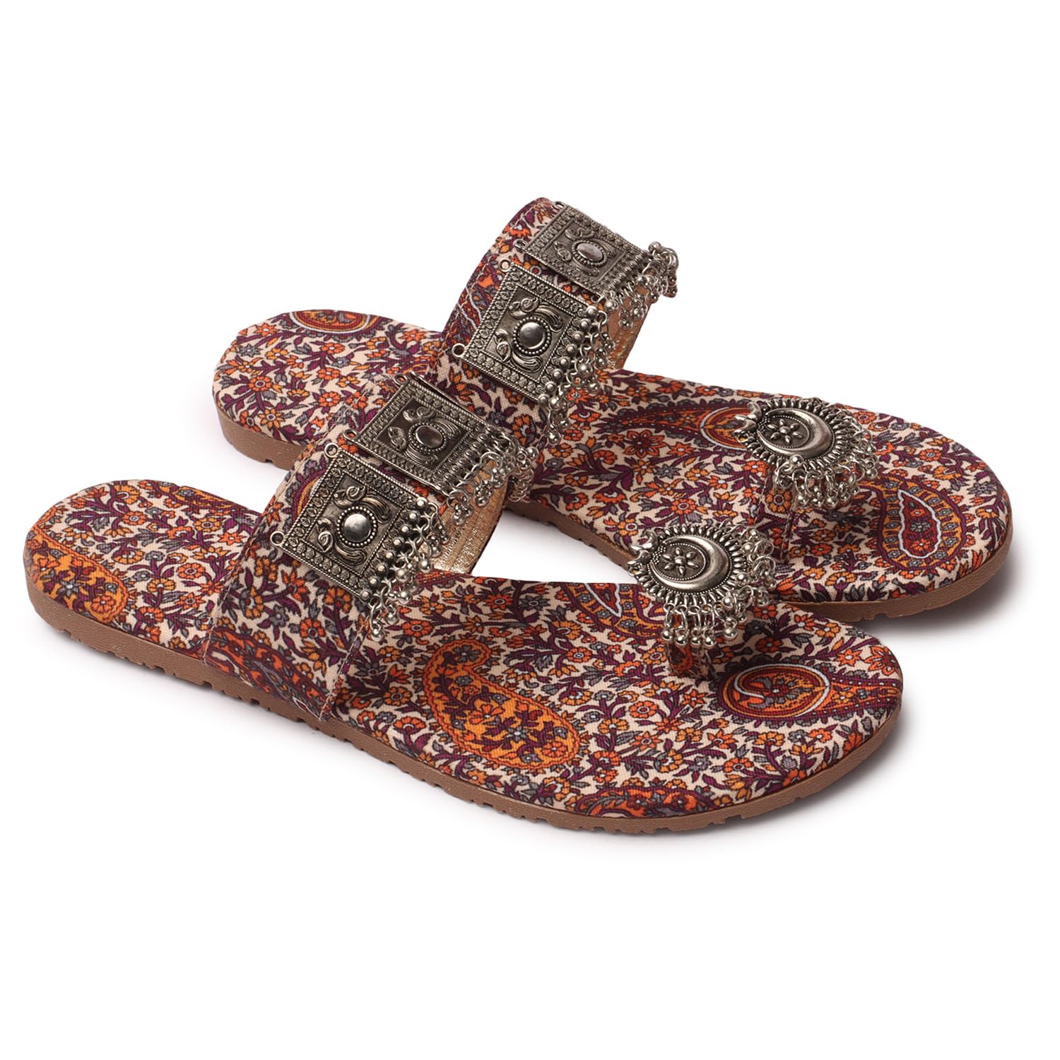 Naitik Women's Rajasthani Kolhapuri Jaipuri Work Flat Sandals Ethnic Chappals for Party & Occasions-picture-42