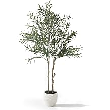 5.2ft Artificial Olive Tree Indoor, Tall Fake Olive Trees, Faux Floor Plant